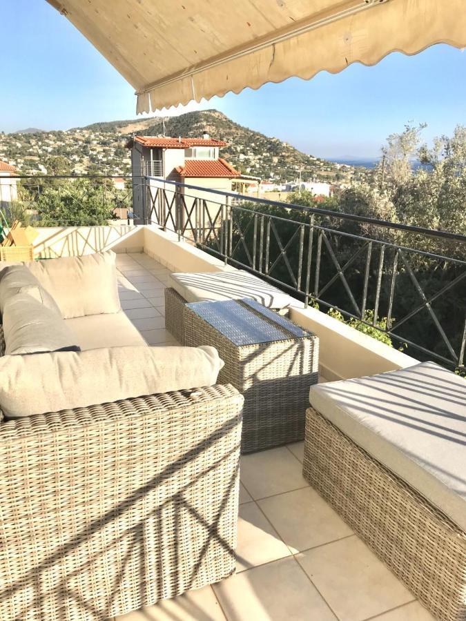 Beautiful Maisonette With A View To The Mountains And The Sea Agia Marina  Екстериор снимка