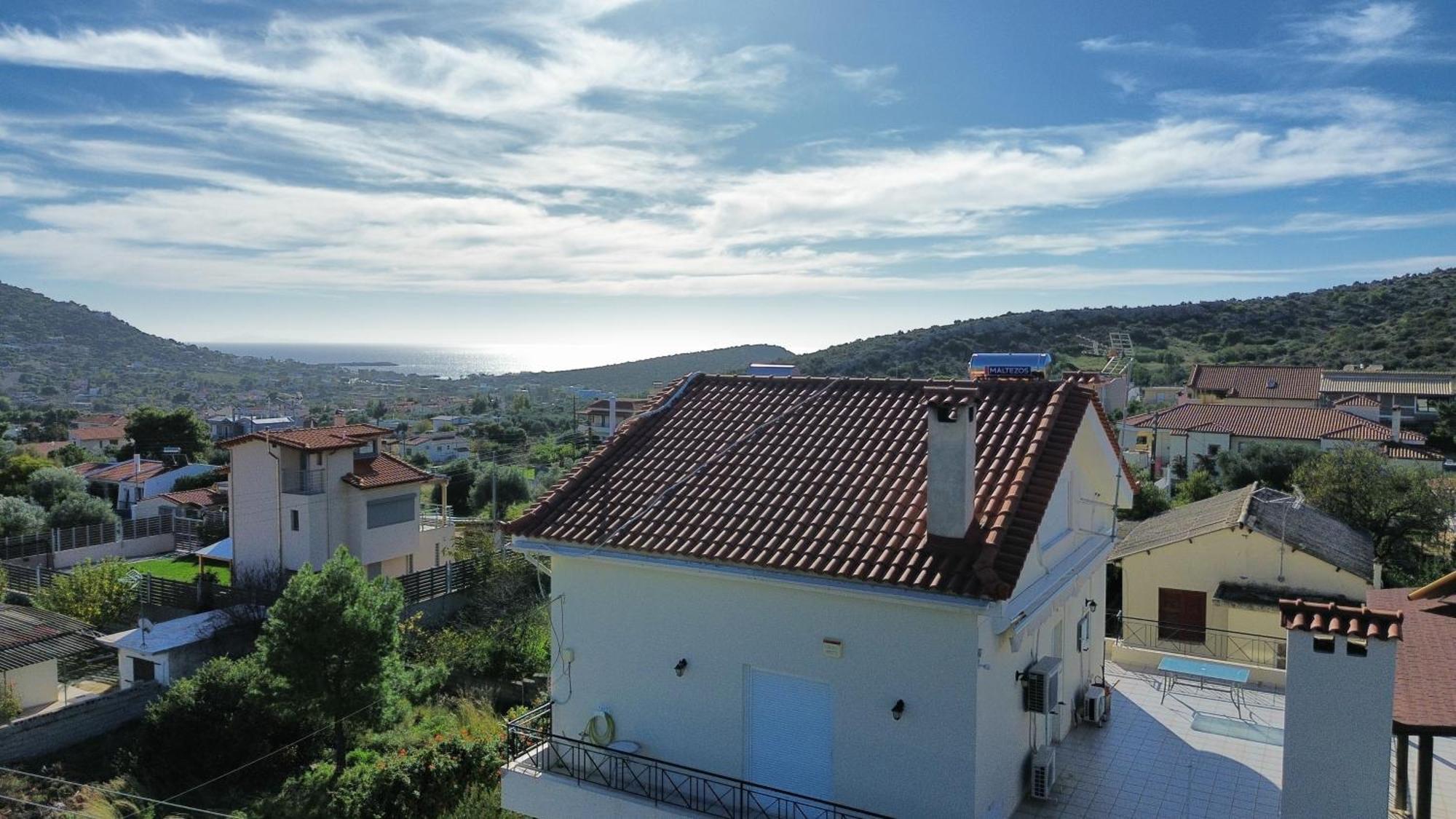 Beautiful Maisonette With A View To The Mountains And The Sea Agia Marina  Екстериор снимка